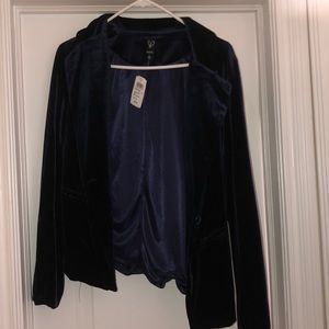 Blue velvet blazer